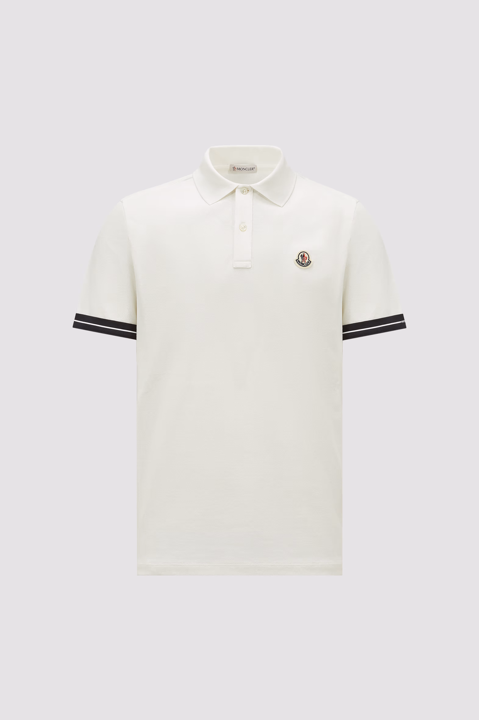 Logo Cotton Piquet Polo Shirt Men White Moncler 2